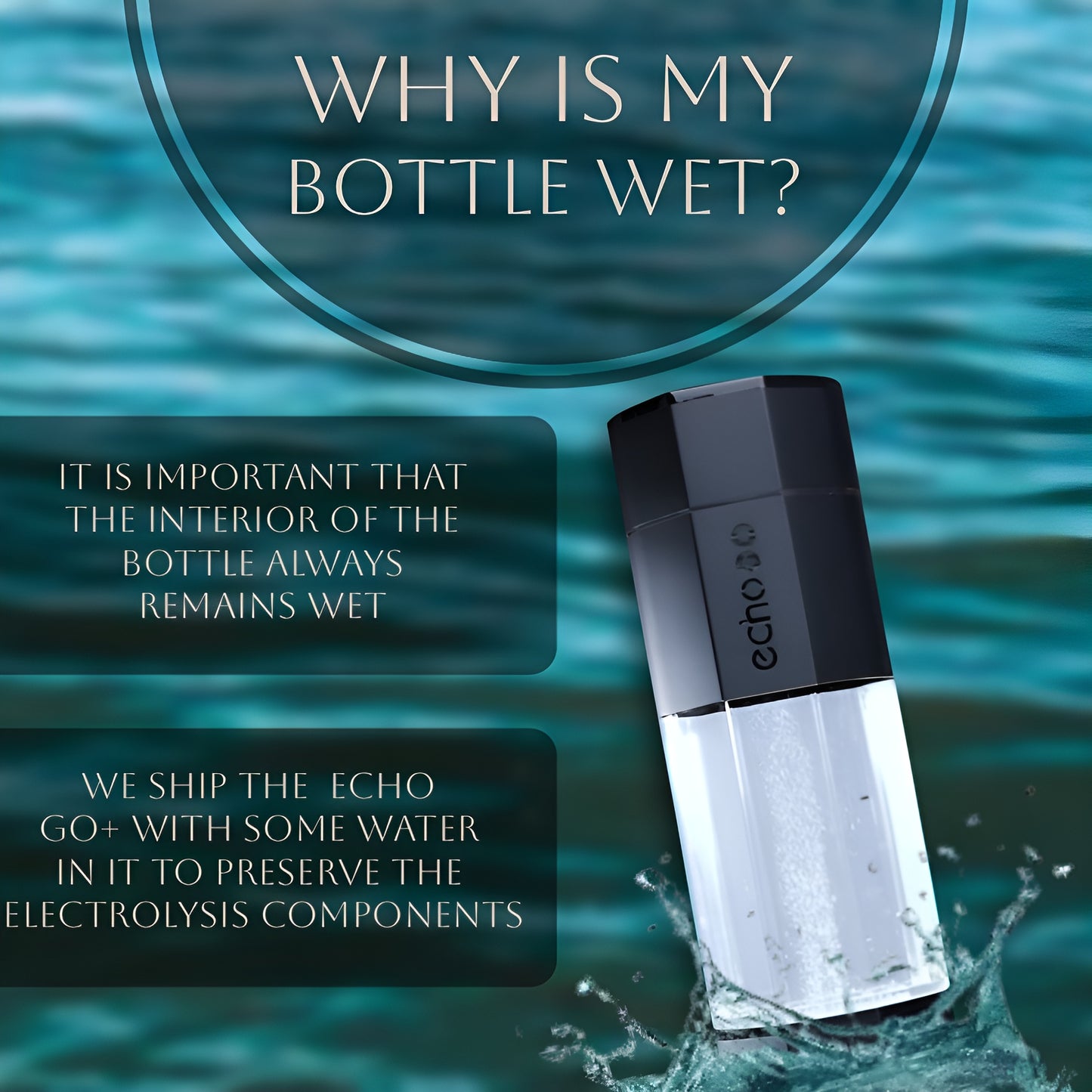 Go+ Hydrogen Water Bottle Hydrogen Infusion Technology Rechargeable Water Bottle SPE & PEM Purification - Active Hydration
