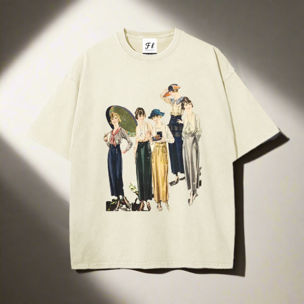 Unisex - New Chinese Style Embroidery Short-Sleeve With Hand-Painted Peony Elements Printed Short-Sleeve, Pure Cotton Heavyweight
