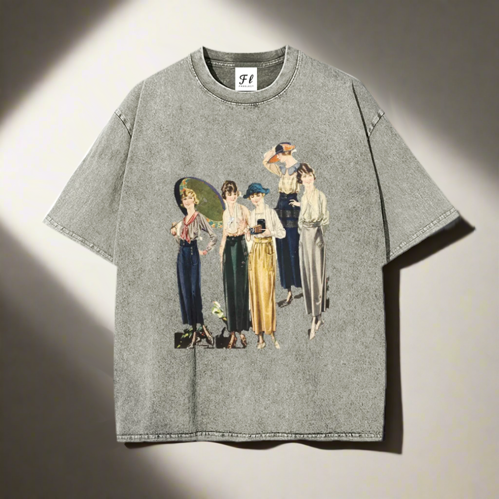 Unisex - New Chinese Style Embroidery Short-Sleeve With Hand-Painted Peony Elements Printed Short-Sleeve, Pure Cotton Heavyweight