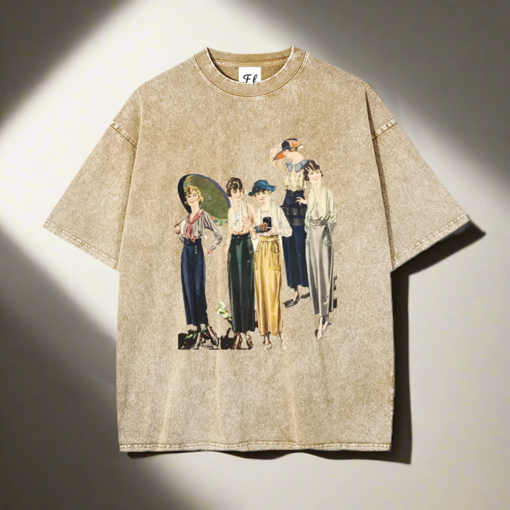 Unisex - New Chinese Style Embroidery Short-Sleeve With Hand-Painted Peony Elements Printed Short-Sleeve, Pure Cotton Heavyweight