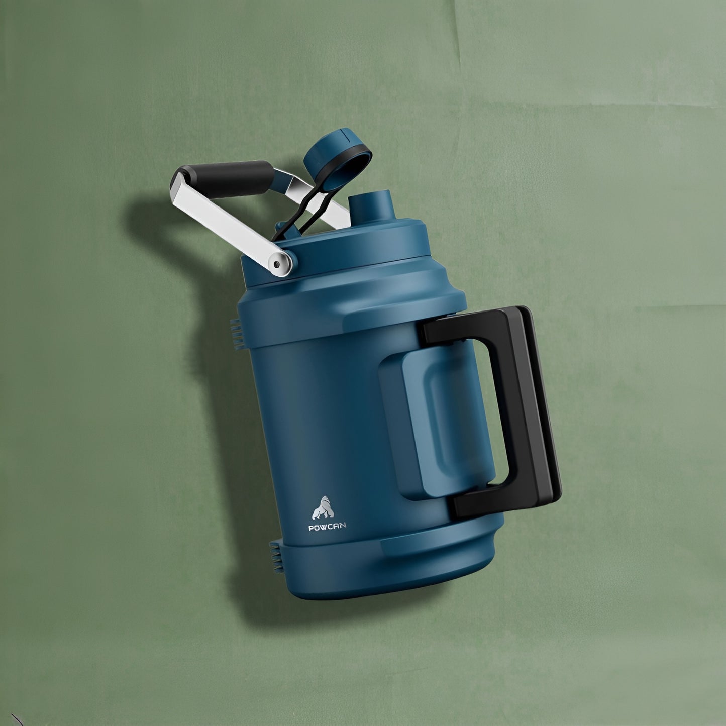 64 oz Insulated Water Bottle for Gym: 2-in-1 Straw Spout Lid, Dual Handle, Leakproof, Keep Cold 36H