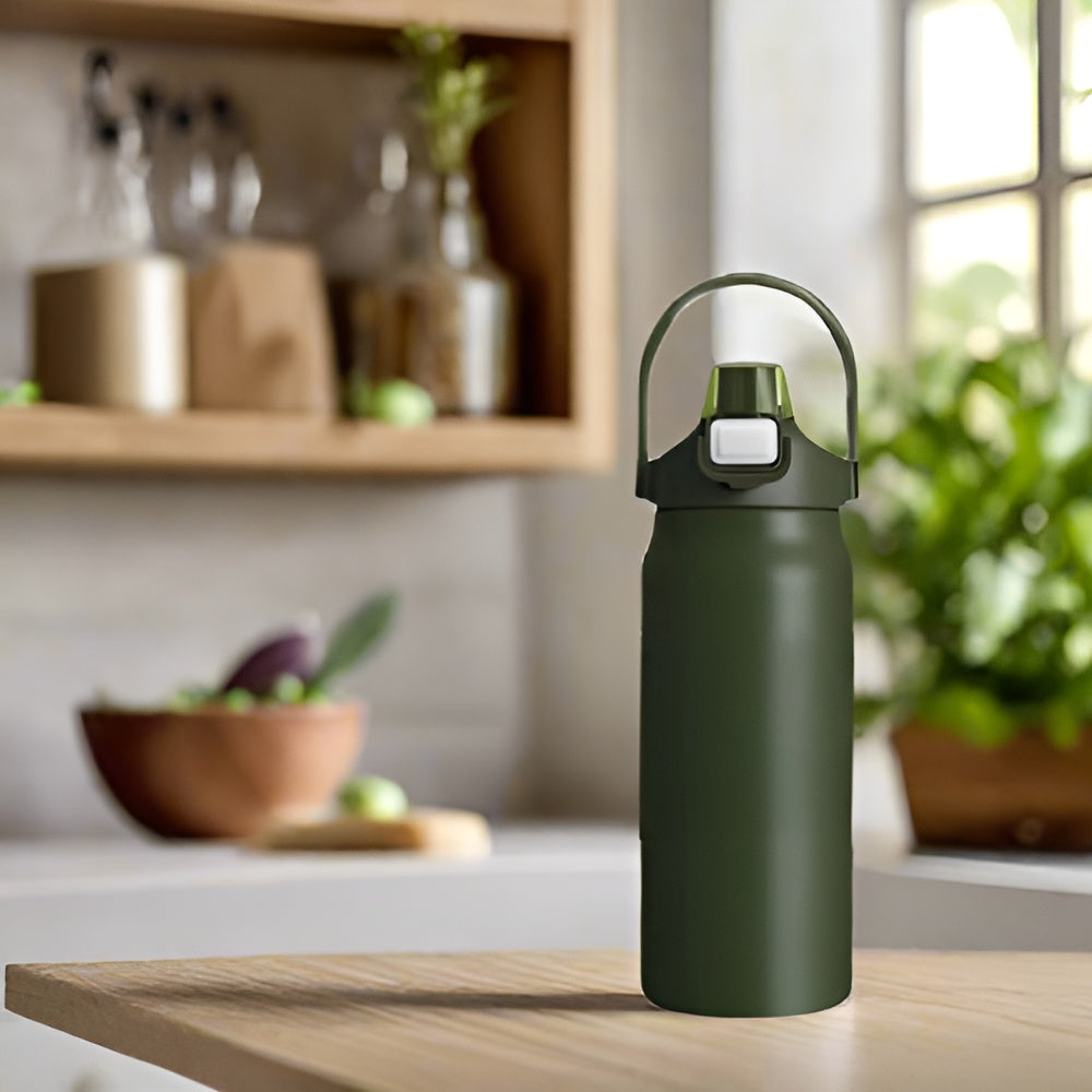1200ml Insulated Bottle Stainless Steel Thermal Water Cup BPA Free Portable Tumbler Wide Mouth Opening for Outdoor Travel