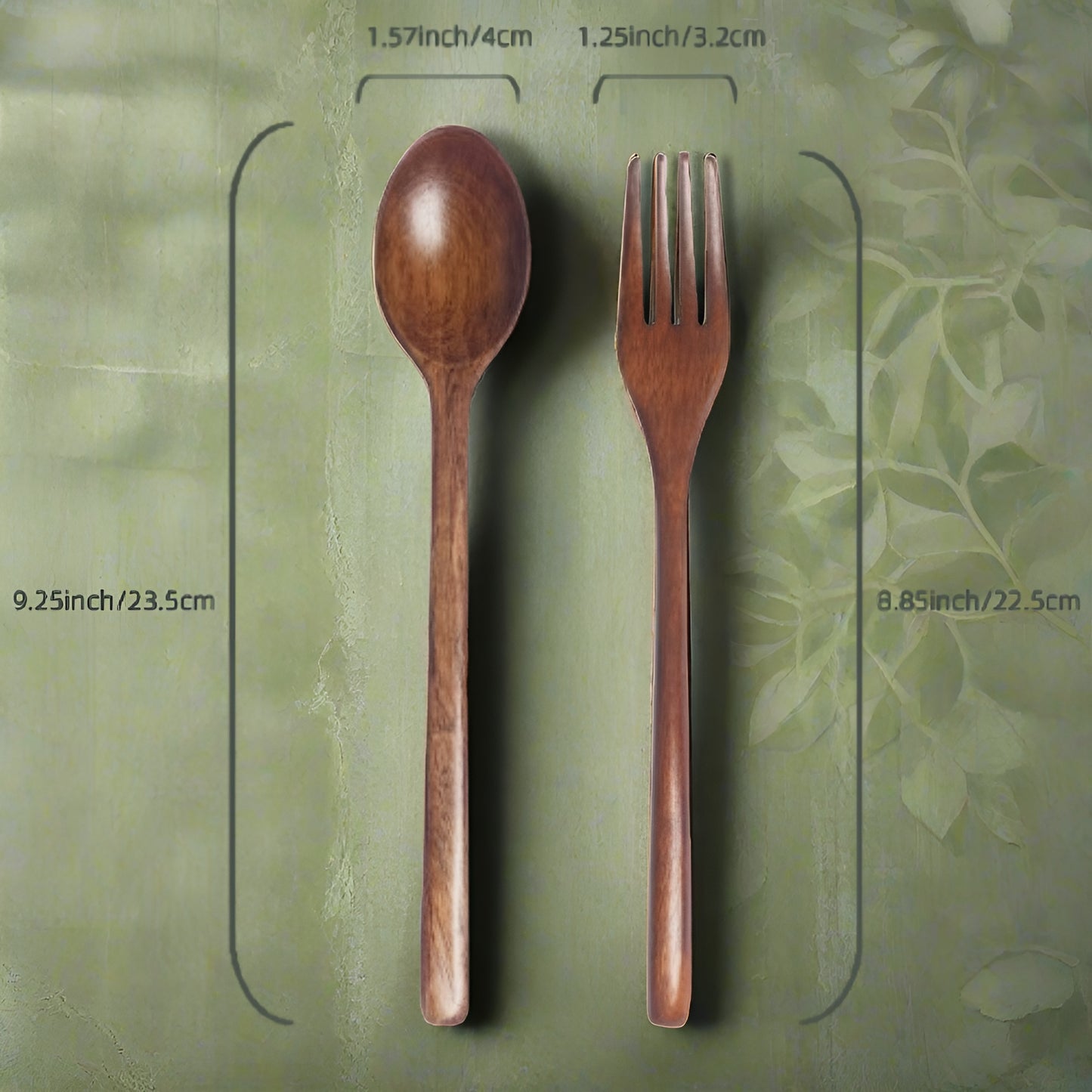 8 Sets of Wooden Soup Spoons and Forks Set Natural Wood Cutlery Wooden Cutlery Set, Eco-Friendly Wooden Cutlery, Wooden Dinner F