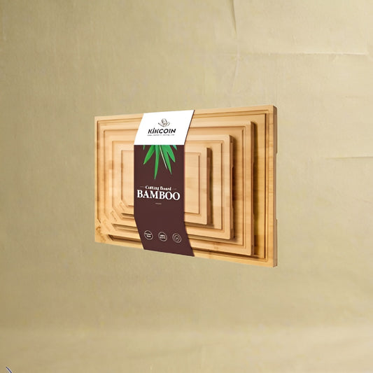 4-piece extra large kitchen bamboo cutting board set, heavy duty cutting board with juice groove, inner handle design.