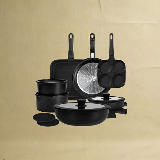 KIKCOIN 24 Pack Pots and Pans Set Non Stick, Detachable Handle Cookware Set, Induction RV Kitchen Cooking Set with Removable Han