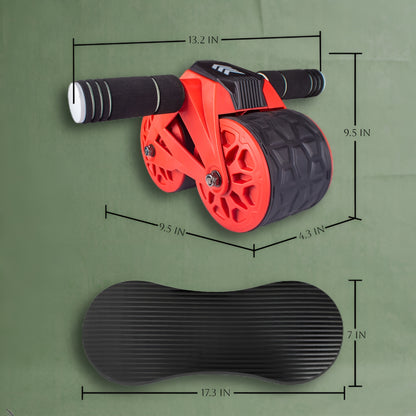 leikefitness Ab Wheel Roller Automatic Rebound with Knee Pad Mat,Core Muscle Ab Trainer with Intelligent Display, Ab Workout Equ