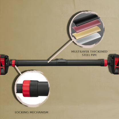 Strength Training Pull-up Bars with Level Gauge 69-92cm Adjustable Width 200kg Max Load Capacity Chin Up Bar For Doorway