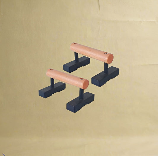1 Pair Wood Floor Push Up Bars for Men, Anti-slip Handstand Parallettes Bars, Strength Training Push-Up Stands for Calisthenics,